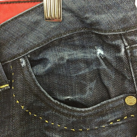 Fortune Womens Beijing Belle Boot Cut Dark Wash Stretch Blue Denim Jeans Size 27 - Picture 3 of 13